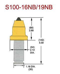 S100-16NB/19NB掘進機截齒